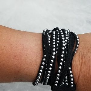 Black and Silver Wrap Bracelet